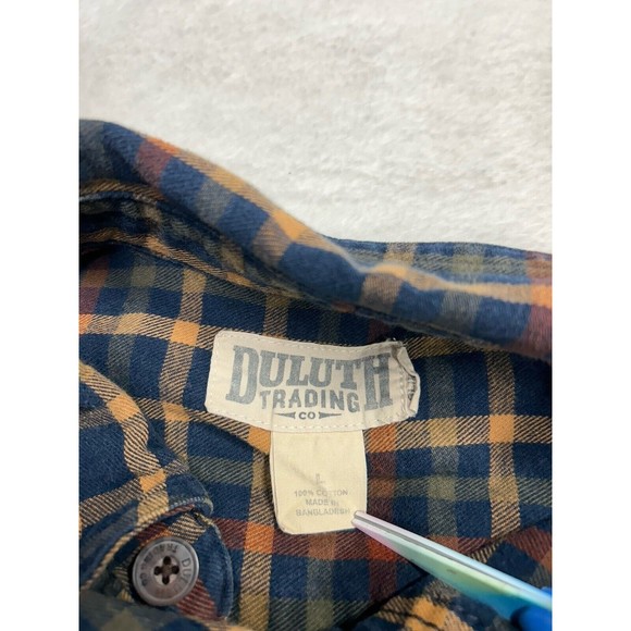 Duluth Trading Men’s Button Down Shirt Size Large Plaid Flannel Work Long Sleeve - Picture 4 of 9